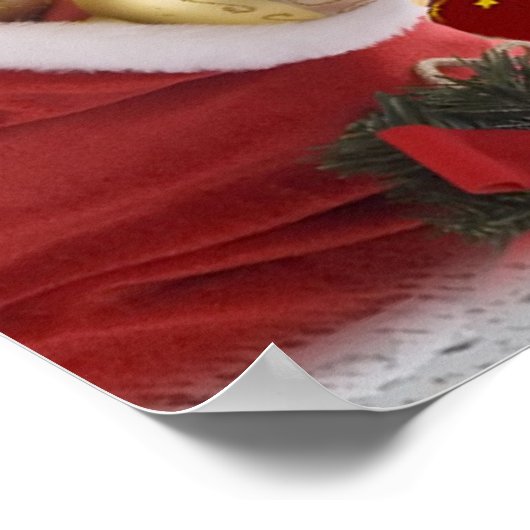 Pommerische kerstsneeuwscène Print (Hoek)