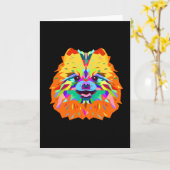 Pommerische Puppy Wpap Pop Art Kaart (Gele Bloem)