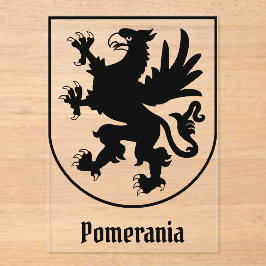 Pommers Wapen Zwart en Wit Heraldisch Acryl Uitnodigingen