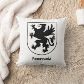 Pommers Wapen Zwart en Wit Heraldisch Kussen (Deken)