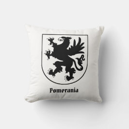 Pommers Wapen Zwart en Wit Heraldisch Kussen