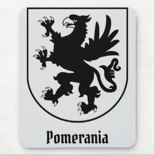 Pommers Wapen Zwart en Wit Heraldisch Muismat