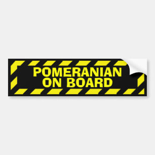 Pommerse aan boord geel sticker