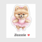 Pommerse Ballerina Sticker 3 x 3 (Vel)