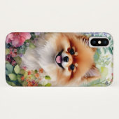 Pommerse Bloemenportret Waterverf Case-Mate iPhone Case (Achterkant (horizontaal))