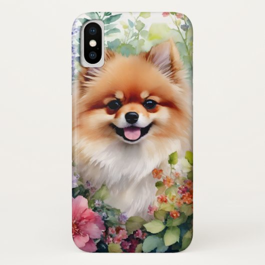 Pommerse Bloemenportret Waterverf Case-Mate iPhone Case (Achterkant)