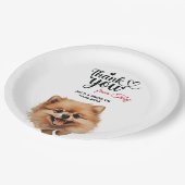 Pommerse bruiloft dank u papieren bordje (Gekanteld)