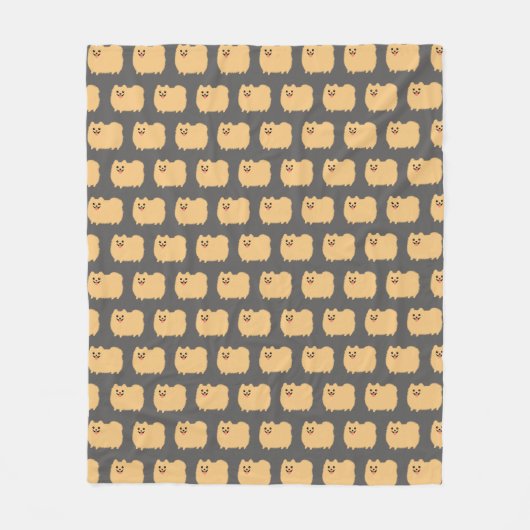 Pommerse film van Cute Pomeranian Dogs Pattern Poo Fleece Deken (Voorkant)