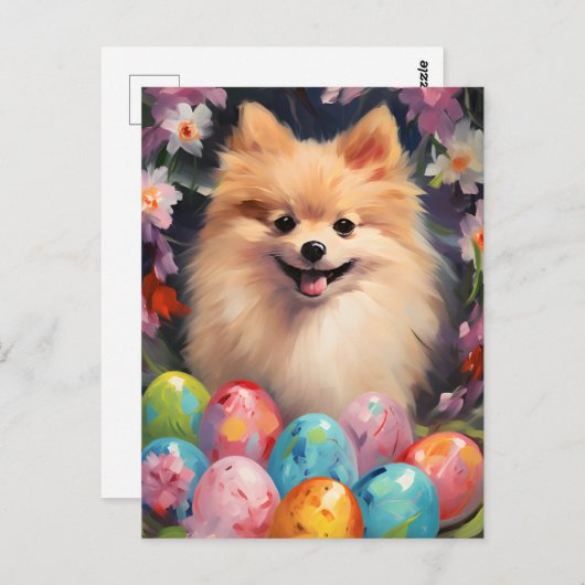 Pommerse Gelukkig Pasen Briefkaart (Voorkant / Achterkant)