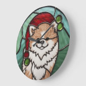 Pommerse Glas in lood Kerst Grote Klok (Hoek)