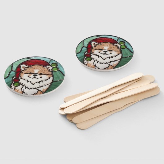 Pommerse Glas in lood Kerst Handwaaier (Niet-gemonteerd)