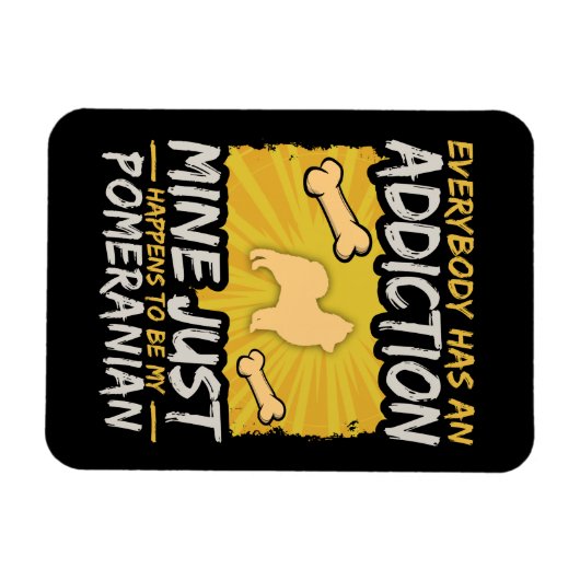 Pommerse Grappige Hond Verslaving Magneet (Horizontaal)