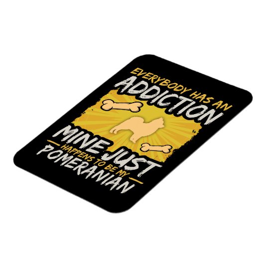 Pommerse Grappige Hond Verslaving Magneet (Linkerzijde)