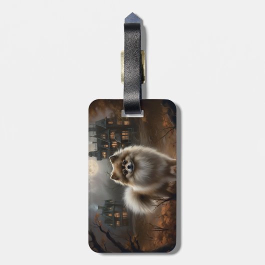 Pommerse Halloween eng Bagagelabel (Achterkant verticaal)