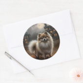 Pommerse Halloween eng Ronde Sticker (Envelop)