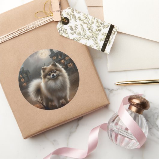 Pommerse Halloween eng Ronde Sticker (Geschenken)