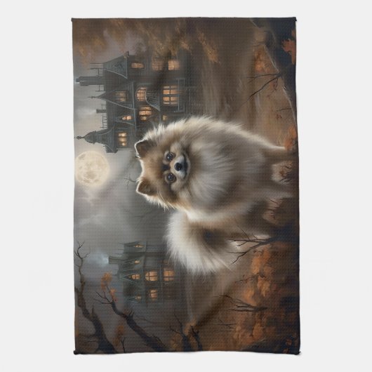 Pommerse Halloween eng Theedoek (Verticaal)