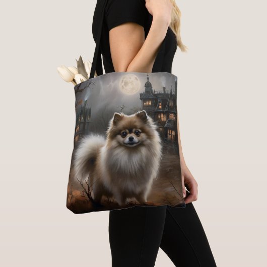 Pommerse Halloween eng Tote Bag (Dichtbij)
