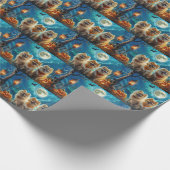 Pommerse Halloween Spooky Cadeaupapier (Hoek)