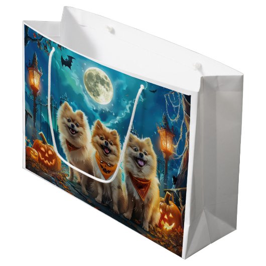 Pommerse Halloween Spooky Groot Cadeauzakje (Voorkant Gekanteld)