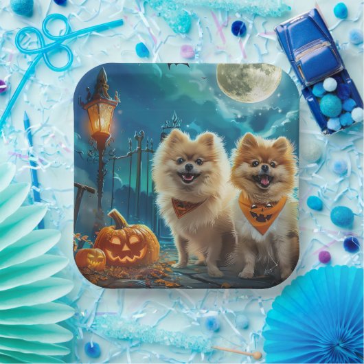 Pommerse Halloween Spooky Papieren Bordje (Feest)