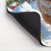 Pommerse hardlopen in de sneeuw met kerst Pet Muismat (Hoek)