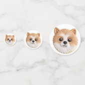 Pommerse hond 3D geïnspireerd Confetti (Achterkanten)
