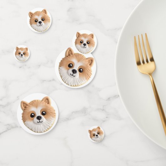 Pommerse hond 3D geïnspireerd Confetti (Groep)