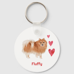 Pommerse Hond Aangepaste Naam Sleutelhanger