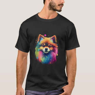 Pommerse Hond Abstract Kunst Hondenliefhebber Port T-shirt