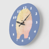 Pommerse hond, blaffy Pet Wall Clock Grote Klok (Hoek)