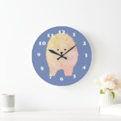 Pommerse hond, blaffy Pet Wall Clock Grote Klok (Huis)