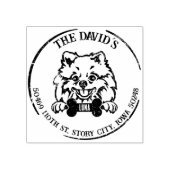 Pommerse hond familie retour adres rubberstempel (Afrduk)