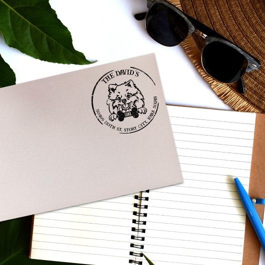 Pommerse hond familie retour adres rubberstempel