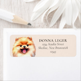 Pommerse hond gepersonaliseerd adres etiket