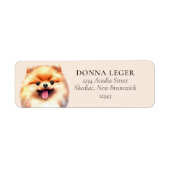 Pommerse hond gepersonaliseerd adres etiket (Voorkant)