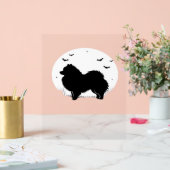 Pommerse Hond – Halloween Moon Silhouette Classic Acryl Bord (Huwelijk)