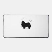 Pommerse Hond – Halloween Moon Silhouette Classic Bureaumat (Voorkant)