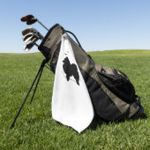 Pommerse Hond – Halloween Moon Silhouette Classic Golfhanddoek (Groen)