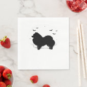 Pommerse Hond – Halloween Moon Silhouette Classic Servet (Insitu)