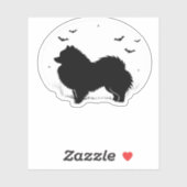 Pommerse Hond – Halloween Moon Silhouette Classic Sticker (Vel)