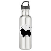 Pommerse Hond – Halloween Moon Silhouette Classic Waterfles (Voorkant)