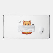 Pommerse hond Happy Halloween pompoen Classic T-S Bureaumat (Keyboard & Muis)