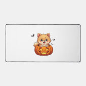 Pommerse hond Happy Halloween pompoen Classic T-S Bureaumat (Voorkant)