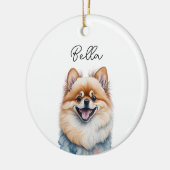 Pommerse hond huisdier aangepaste naam vakantie Ke Keramisch Ornament (Links)