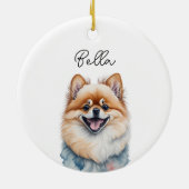 Pommerse hond huisdier aangepaste naam vakantie Ke Keramisch Ornament (Achterkant)