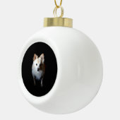 Pommerse Hond in Donker Keramisch Kerstornament Keramische Bal Ornament (Rechts)