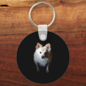 Pommerse hond in donkere Sleutelhanger (Voorkant)
