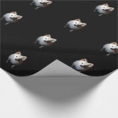 Pommerse hond in het donker cadeaupapier (Hoek)