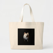 Pommerse hond in het donker grote tote bag (Voorkant)